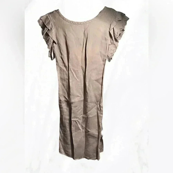 Piazza del tempio summer lightweight casual linen mini short sleeve dress S - Picture 1 of 4